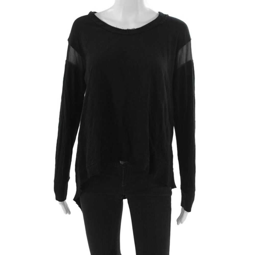 Wilt Womens Black Basic 100% Cotton Crew Neck Long Sleeve T Shirt Size XS